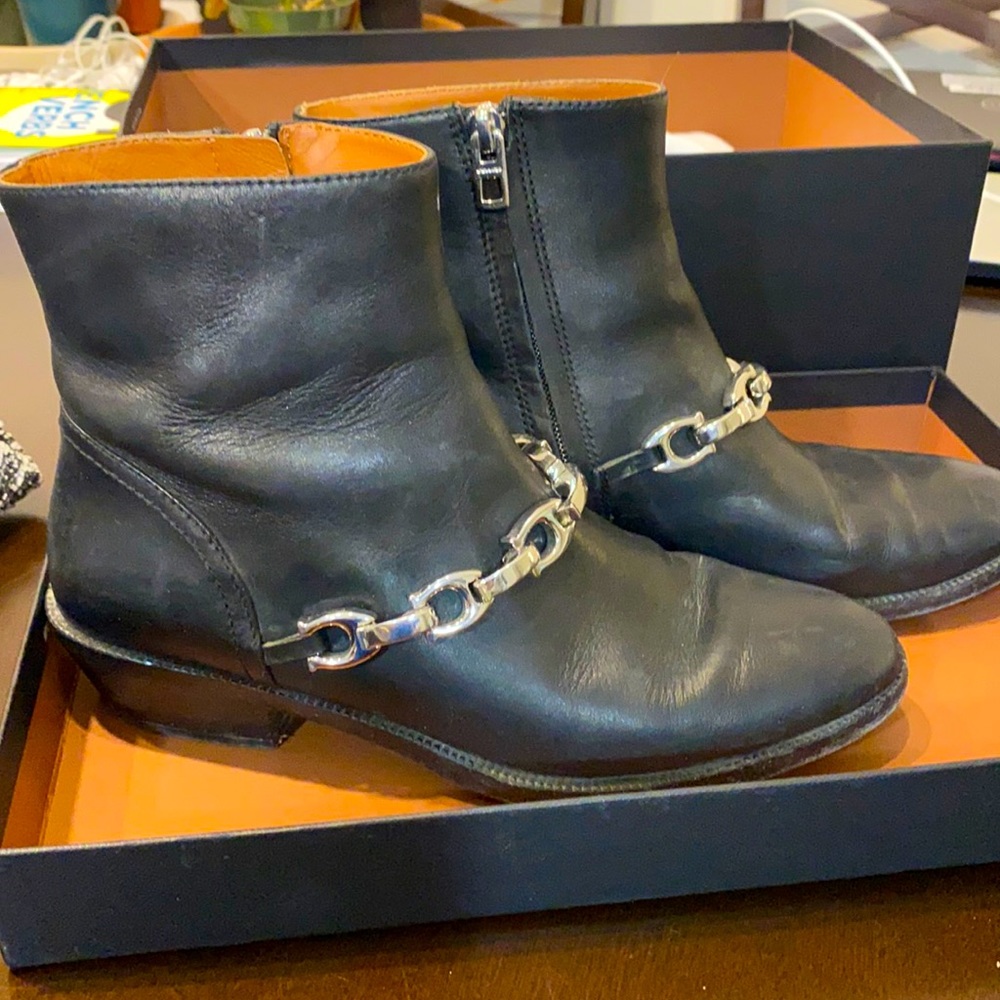 Coach leather booties boots. Sz 7 1/2 w/box
